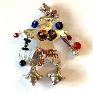 Women’s VSC Sterling Silver Dancer Tribal Hula Brooch 2.5" 6029 Hawaii